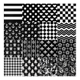 Minimalist Black White Mixed Pattern Style Acrylic Print