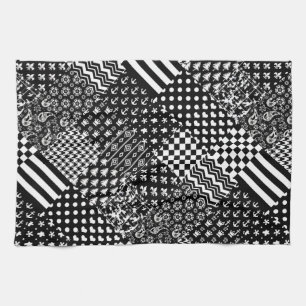 Minimalist Black White Mixed Pattern Style  Kitchen Towel