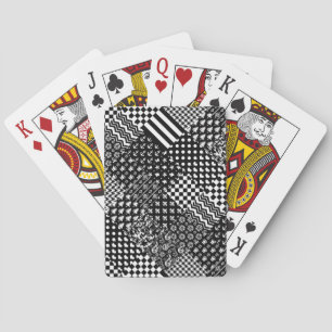 Minimalist Black White Mixed Pattern Style  Poker Cards