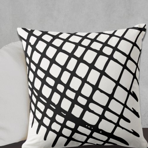 Minimalist Black White Modern Abstract Art Throw Pillow
