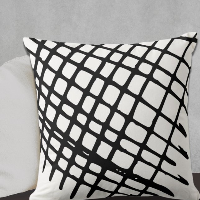 Minimalist Black White Modern Abstract Art Throw Pillow (Creator Uploaded)