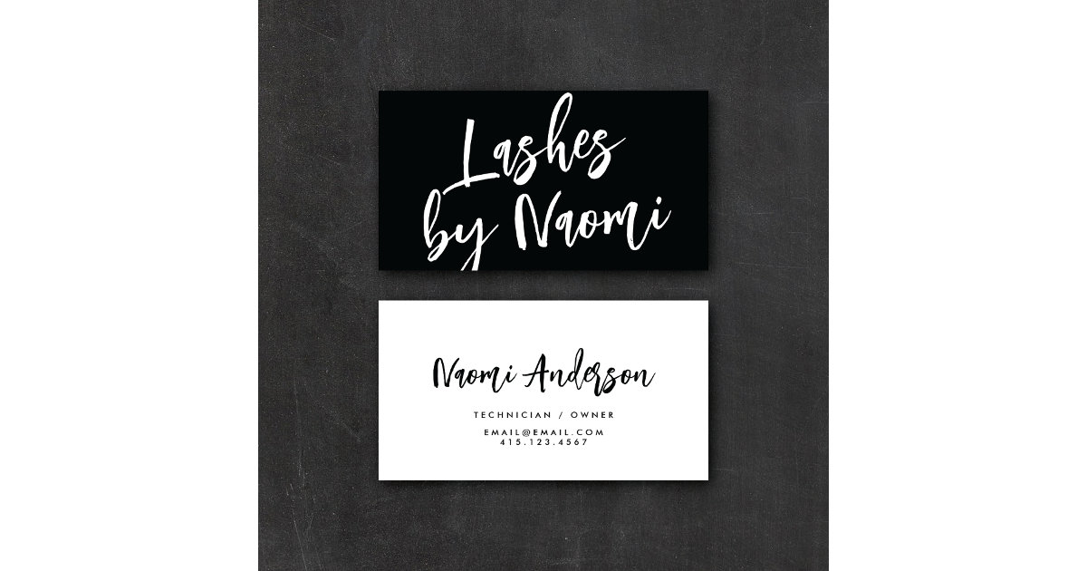 Minimalist Black & White Modern Calligraphy Script Business Card Zazzle
