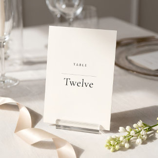 Minimalist Black & White | Modern Luxury  Table Number