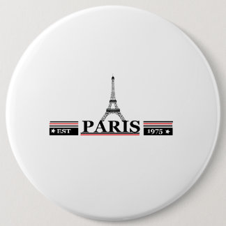 Minimalist Black & White Modern Round Button Pin 