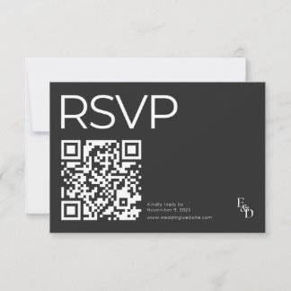 Minimalist Black & White Modern Typography RSVP Card