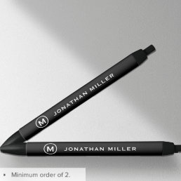 Minimalist Black White Monogram Pen