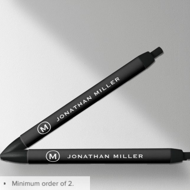 Minimalist Black White Monogram Pen (Creator Uploaded)