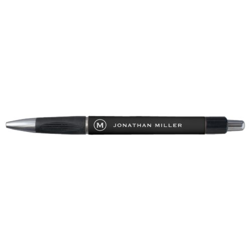 Minimalist Black White Monogram Pen