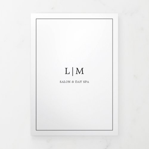 Minimalist Black White Monogram Trifold Brochure