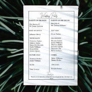 Minimalist Black & White Monogram Wedding Pogram Save The Date