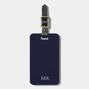 Minimalist Black & White “Mr” Modern Travel Luggage Tag