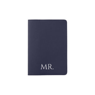 Minimalist Black & White “Mr” Passport Holder