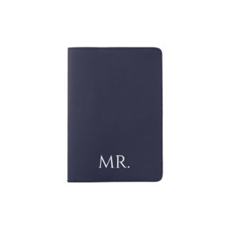 Minimalist Black & White “Mr” Passport Holder