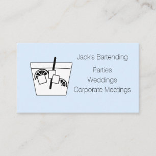 Minimalist Black & White on Blue Business Card