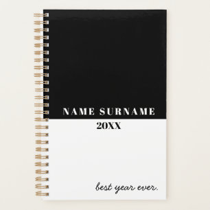 Minimalist Black & White Personalized Planner