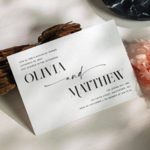 Minimalist Black & White Photo Rehearsal Dinner Invitation