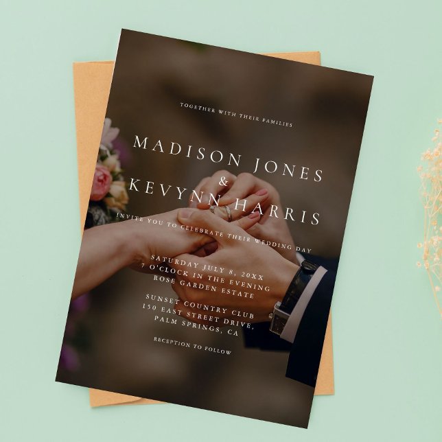 Minimalist Black & White Photo Wedding Invitation (Creator Uploaded)