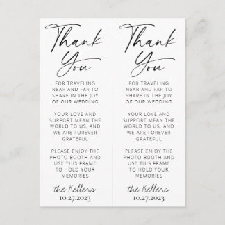 Minimalist Black & White Photobooth Favor Inserts