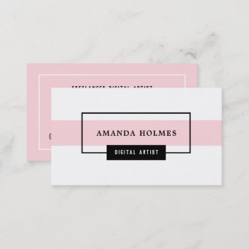 Minimalist Black/white/pink Business Card by byDania at Zazzle