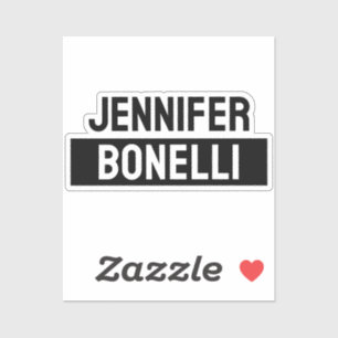 Minimalist Black & White Plain Elegant Modern Name Sticker
