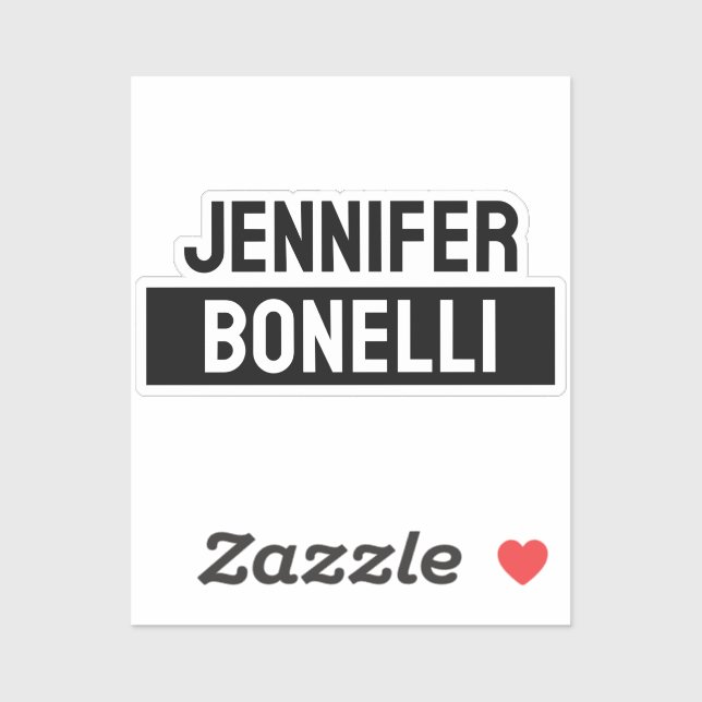 Minimalist Black & White Plain Elegant Modern Name Sticker (Sheet)