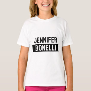 Minimalist Black & White Plain Elegant Modern Name T-Shirt