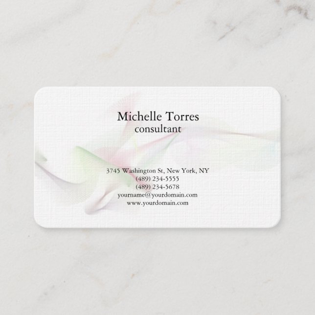 Minimalist Black White Plain Modern Abstract Business Card (Front)