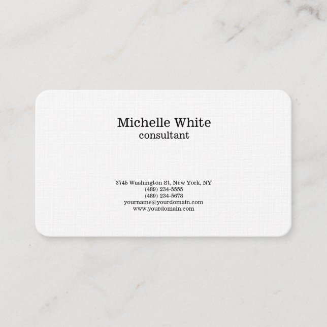 Minimalist Black & White Plain Simple Modern Business Card (Front)