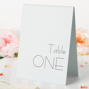 Minimalist Black White Playful Typography ONE  Table Tent