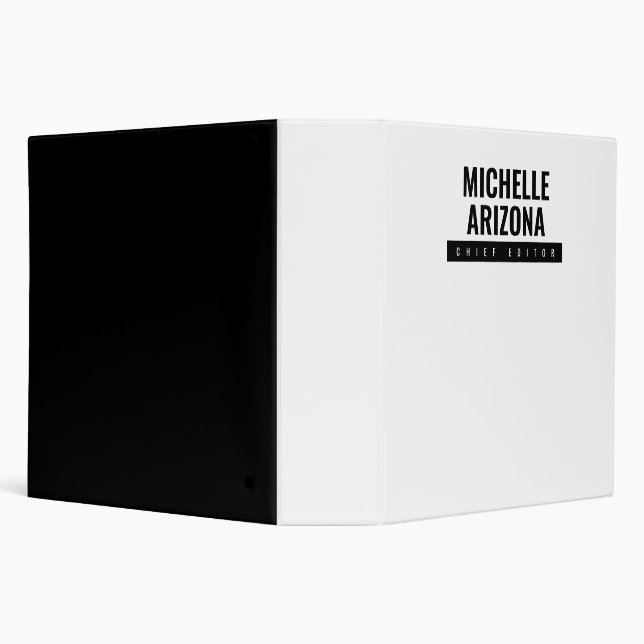 Minimalist Black & White Professional Modern 3 Ring Binder (Background)