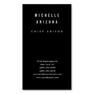 Minimalist Black & White Professional Modern Business Card Magnet