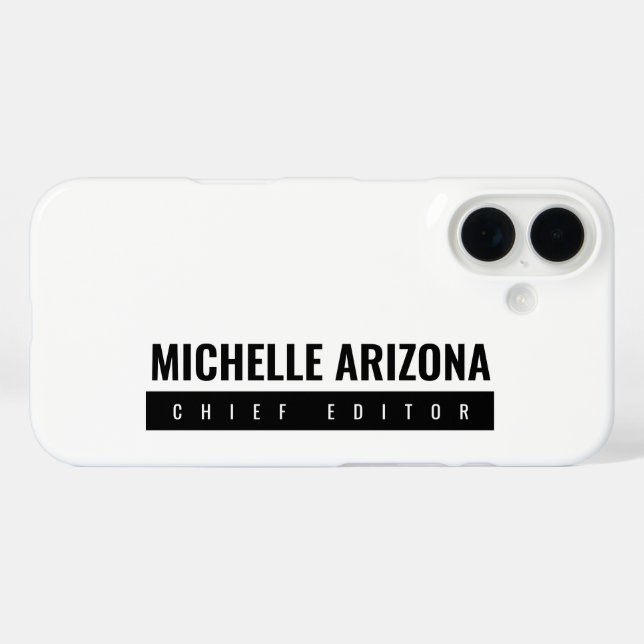 Minimalist Black & White Professional Modern Case-Mate iPhone Case (Back (Horizontal))