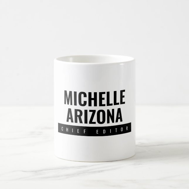 Minimalist Black & White Professional Modern Coffee Mug (Center)