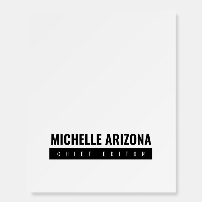 Minimalist Black & White Professional Modern Foam Board (Front)