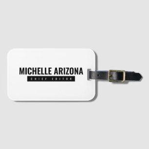 Minimalist Black & White Professional Modern Luggage Tag
