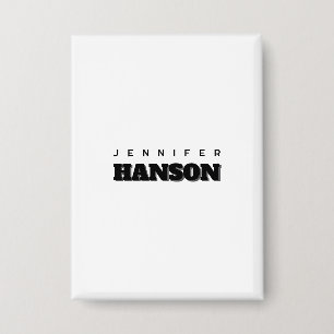 Minimalist Black & White Professional Modern Name Button
