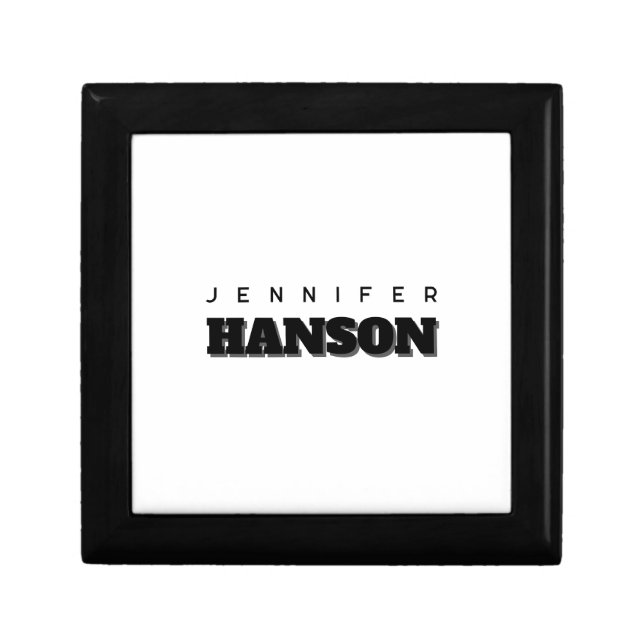 Minimalist Black & White Professional Modern Name Gift Box (Front)