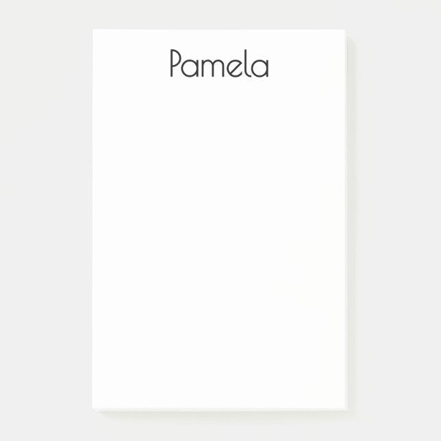 Minimalist Black & White Professional Modern Name Post-it Notes (Front)