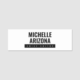 Minimalist Black & White Professional Modern Name Tag