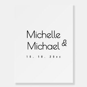 Minimalist Black & White Professional Modern Names Foam Board