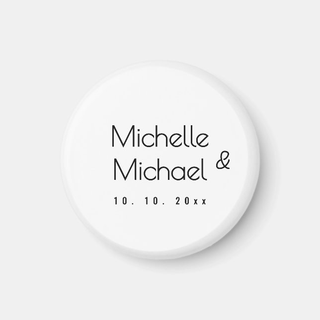 Minimalist Black & White Professional Modern Names Magnet (Front)