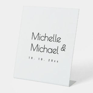 Minimalist Black & White Professional Modern Names Pedestal Sign