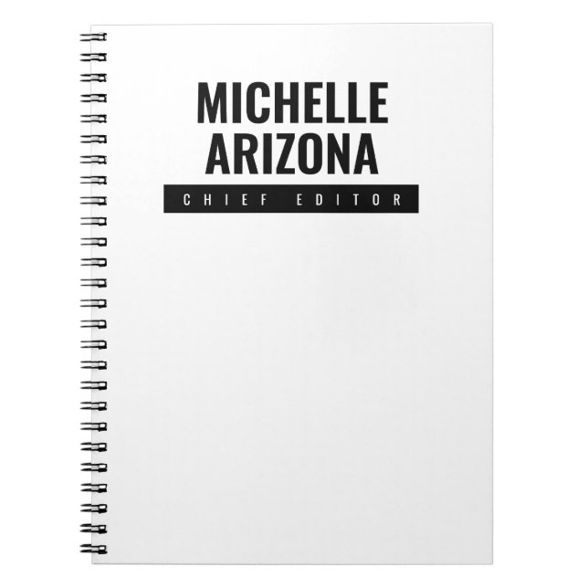 Minimalist Black & White Professional Modern Notebook (Front)