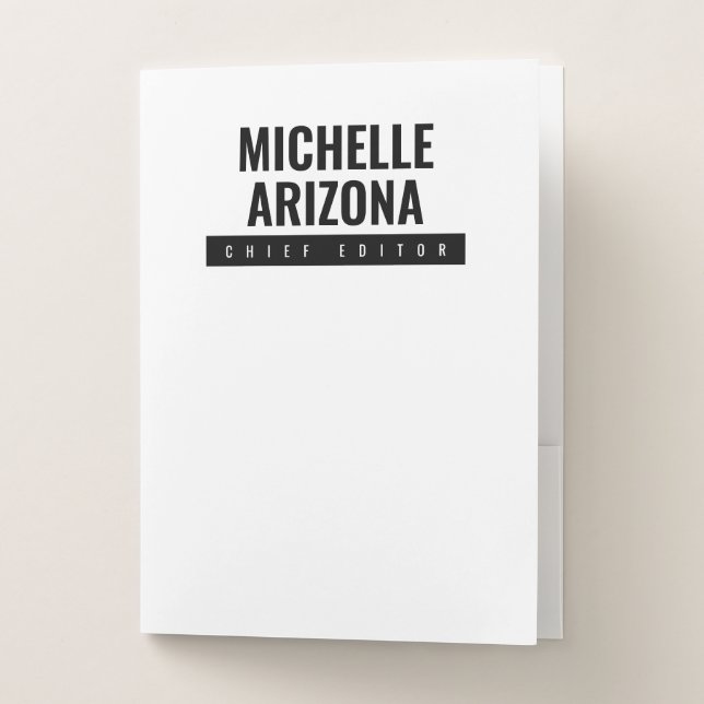 Minimalist Black & White Professional Modern Pocket Folder (Front)