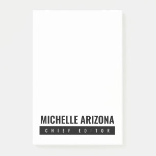 Minimalist Black & White Professional Modern Post-it Notes
