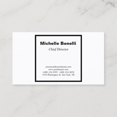 Minimalist Black White Professional Plain Business Card