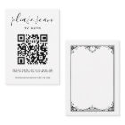 Minimalist Black & White QR Code Wedding 
