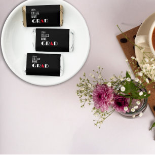 Minimalist  black white red graduation hershey's miniatures