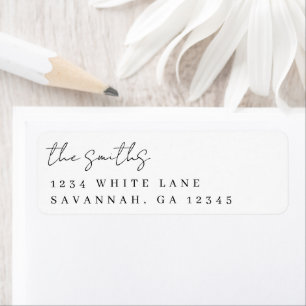 Minimalist Black & White Return Address Label