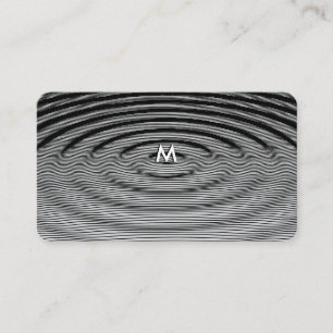 Minimalist Black & White Ripple Wave Pattern Business Card